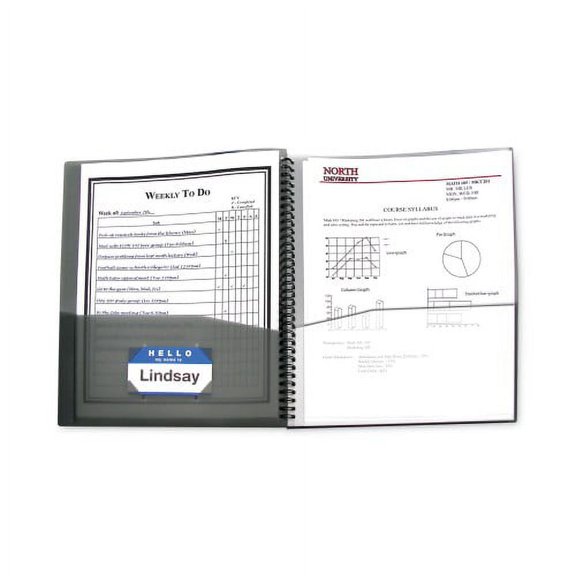 C-Line Eight-Pocket Portfolio, Polypropylene, 8.5 x 11, Smoke/Smoke, Each