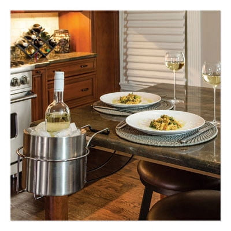 Stainless Steel 3-Piece Wine Holder Set with Ice Bucket