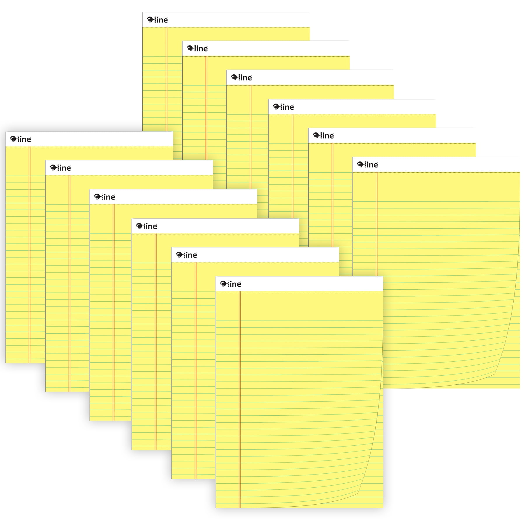 C-Line Legal Pad, Wide Ruled, Yellow, 50 Sheets, Pack of 12