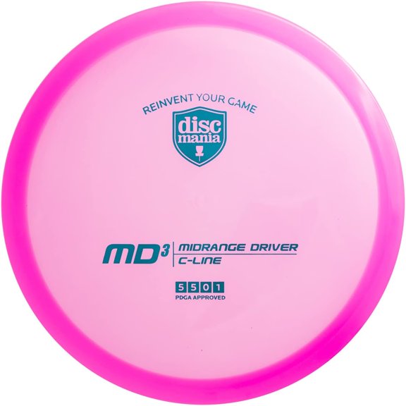 C-Line MD3 Disc Golf Midrange | Stable Disc Golf Mid Range w/Straight Flight | Durable, Premium Plastic | Laser Straight Midrange for Tight Lines & Accurate Approaches | 173-176g (Black)