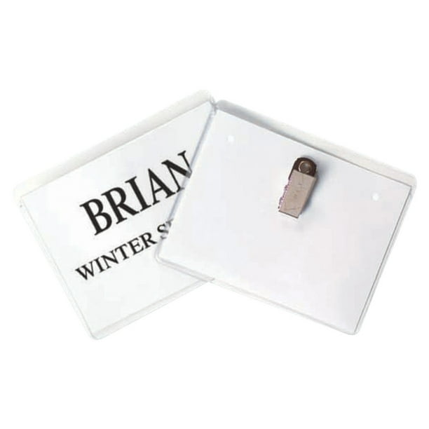 CLine Name Badge Kits, Top Load, 4 x 3, Clear, 50/Box