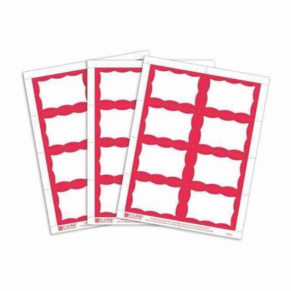 3-3/8" x 2-1/3" Red Border Name Tag Label Sheets for Laser/Inkjet Printers, 200/BX