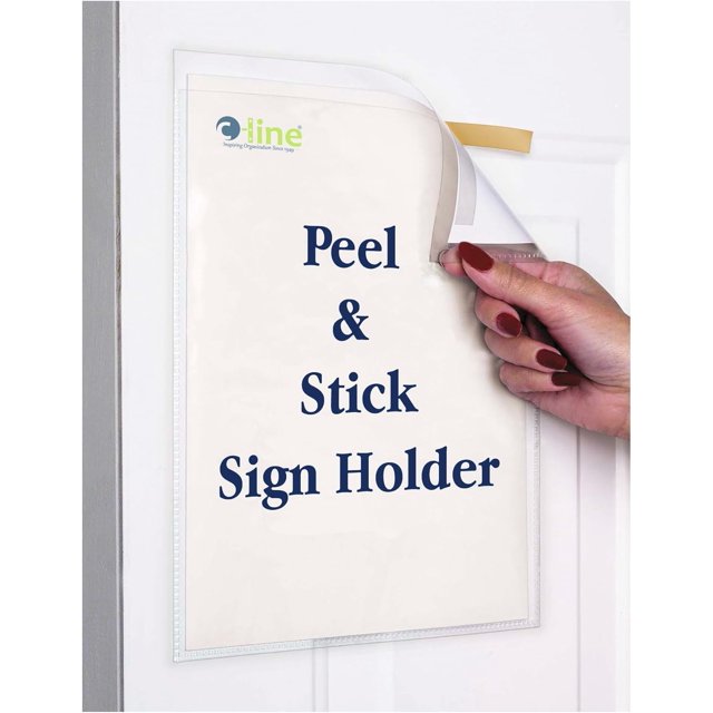 CLine Peel and Stick Display Pockets, Clear, 8.5 x 11 Inches, 10 per