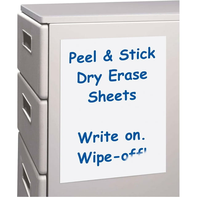 CLine Peel and Stick Dry Erase Sheets, 11 x 8.5 Inches, 25 per Box