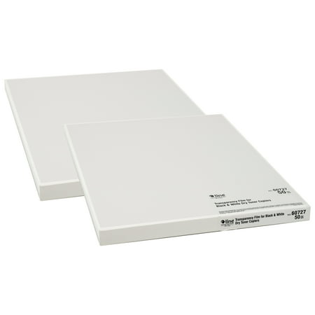 C-Line Plain Paper Copier Transparency Film, Clear, 8 1/2 x 11, 50 Sheets Per Pack, 2 Packs