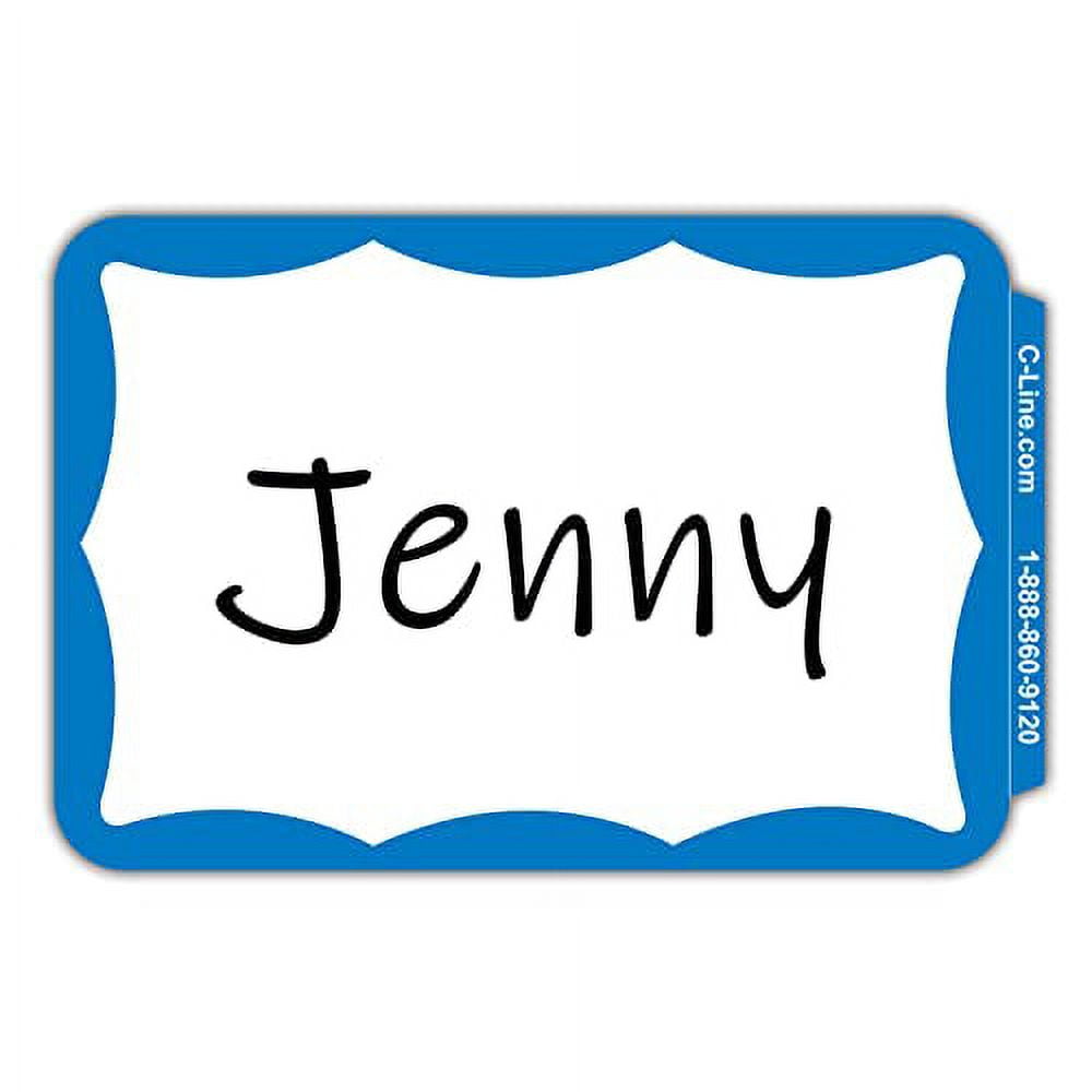C Line Pressure Sensitive Peel And Stick Name Badges Blue Border c-line-pressure-sensitive-peel-and-stick-name-badges-blue-border