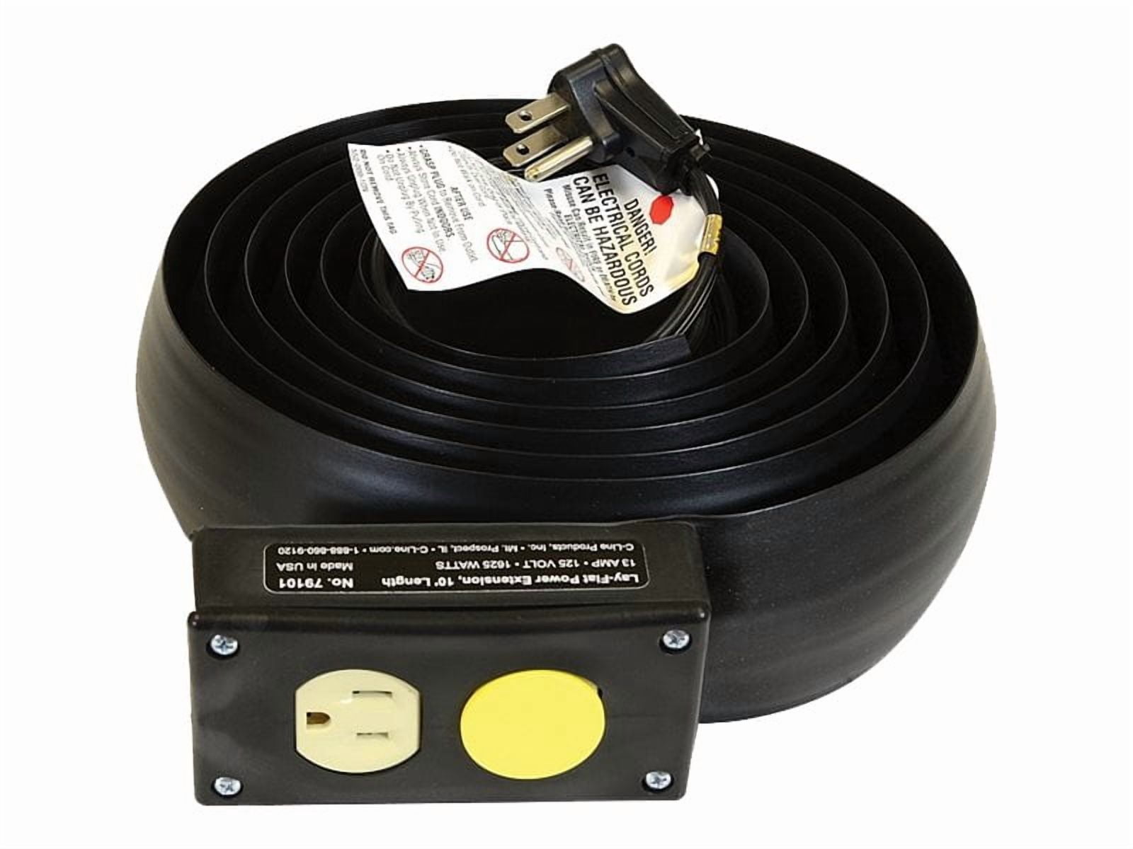 C-Line Lay-Flat Power Extension and Cord Cover - 10 Ft. Length, 1/PK, 79101