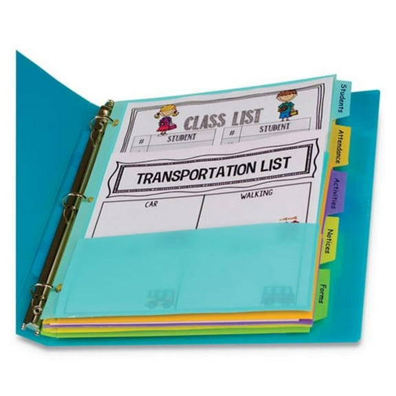 C-Line Products CLI0 5-Tab Index Dividers with Multi-Pockets, Assorted Color