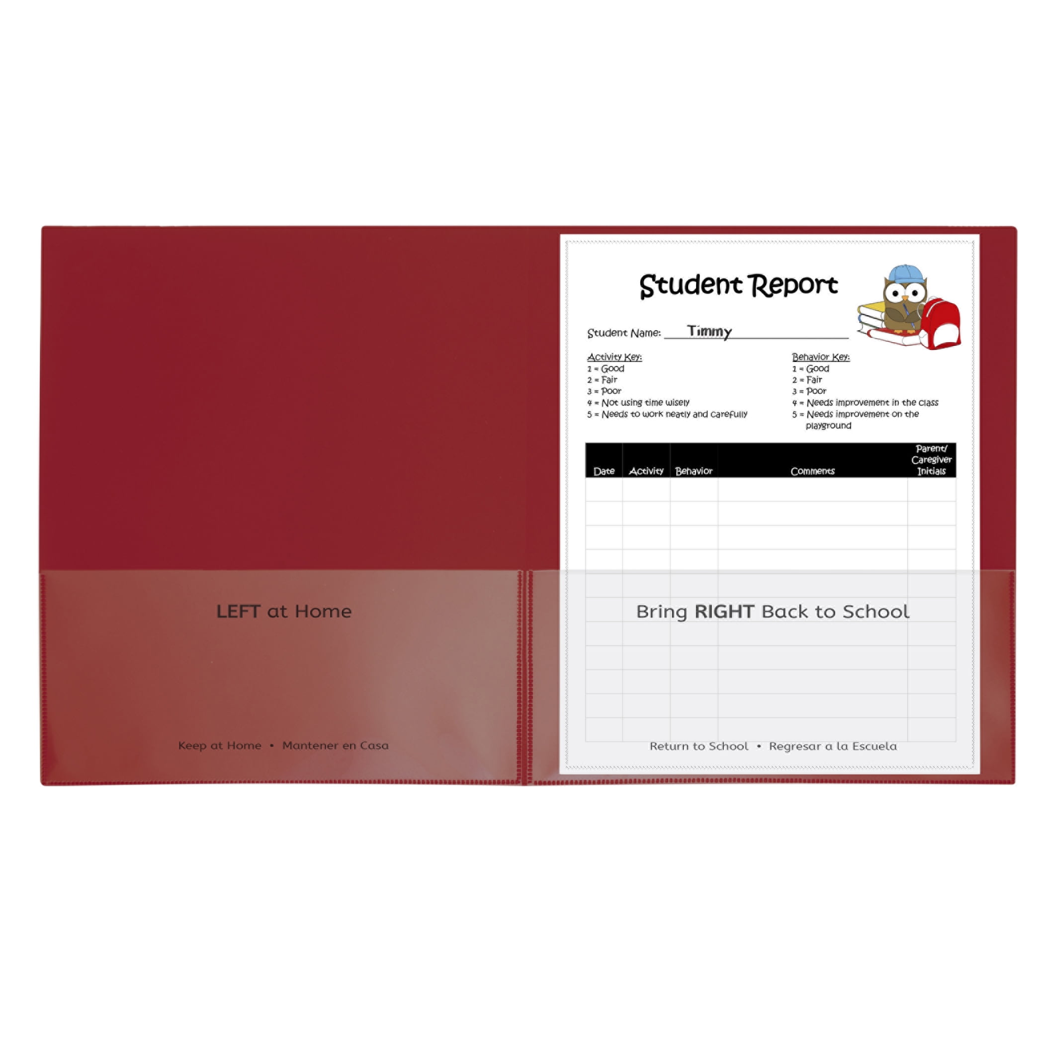 C-Line Products, Inc. Classroom Connector school-to-home folder, red, 25/BX