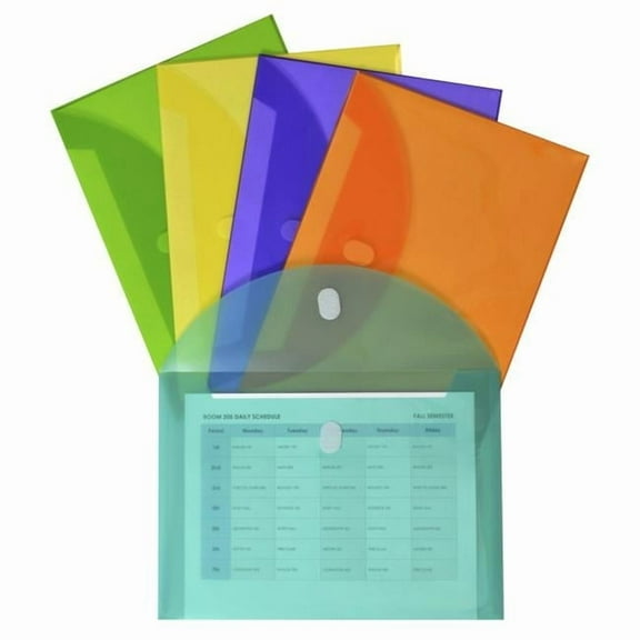 C-Line Products Poly Reusable Envelope with Hook & Loop Closure - Assorted - Set of 10