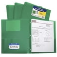 thumbnail image 1 of C-Line Products  Two-Pocket Heavyweight Poly Portfolio Folder with Prongs - Green - Pack of 25, 1 of 1