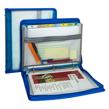 C-line - 1" 3-Ring Zipper Binders - Blue