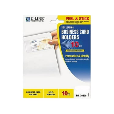 C-Line Self-Adhesive 1/2" x 2" Business Card Holders, 10 Count