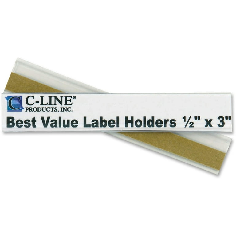 C-Line Self-Adhesive Label Holders Top Load 1/2 x 3 Clear 50/Pack