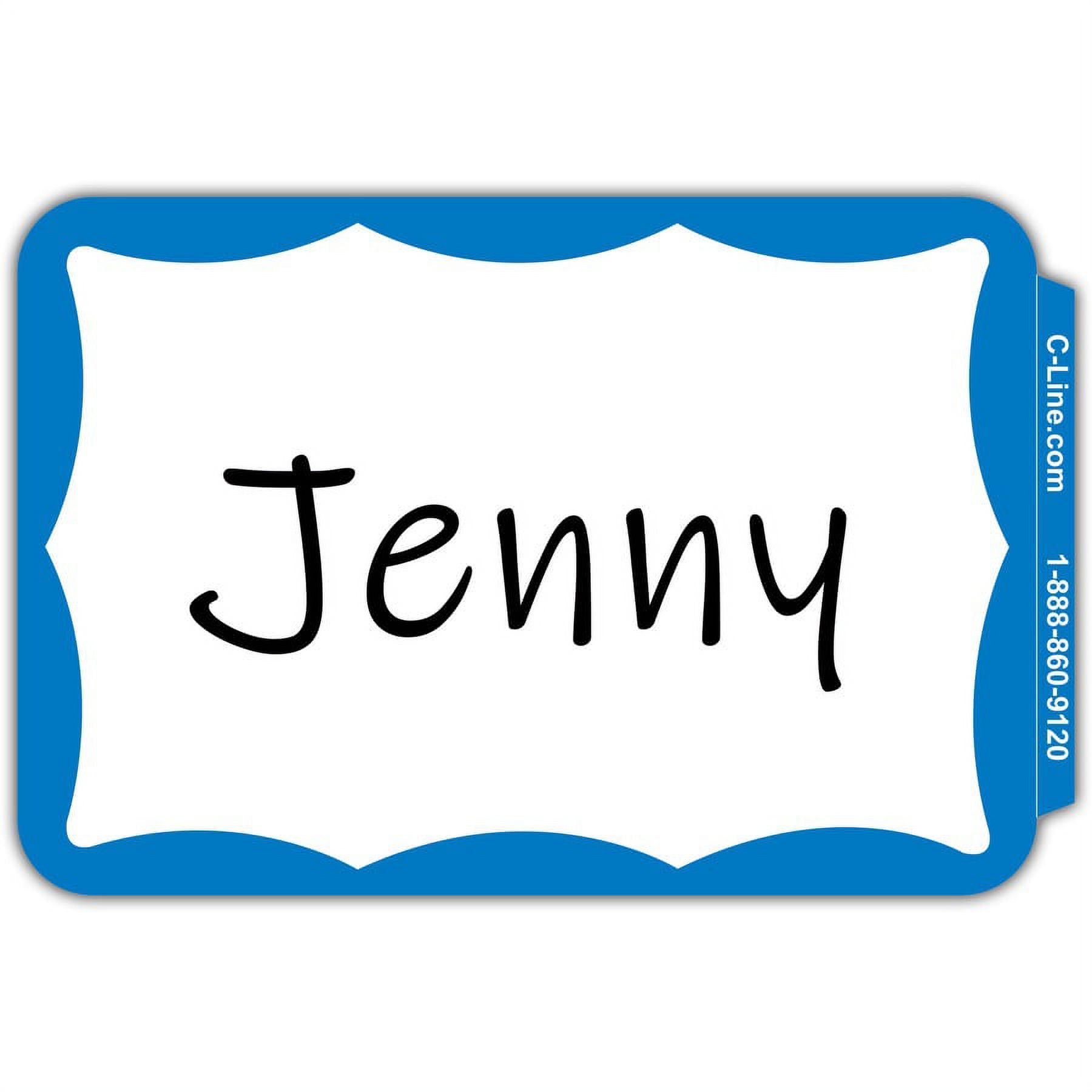 C-Line Self-Adhesive Name Tags - Blue Border, Peel & Stick, 3-1/2 x 2-1/4, 100/BX, 92265 C-Line Self-Adhesive Name Tags - Blue Border, Peel & Stick, 3-1/2 x 2-1/4, 100/BX, 92265