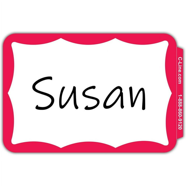 C-Line Self-Adhesive Name Tags - Red Border, Peel & Stick, 3-1/2 x 2-1/4, 100/BX, 92264 C-Line Self-Adhesive Name Tags - Red Border, Peel & Stick, 3-1/2 x 2-1/4, 100/BX, 92264