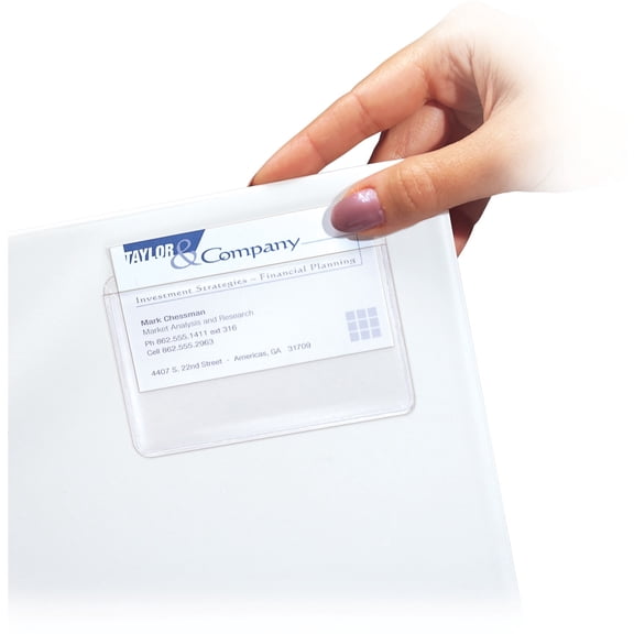 C-Line Self-Adhesive Top Load Business Card Holders