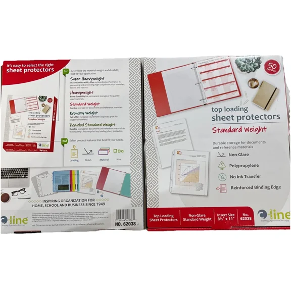 C-Line Sheet Protectors 50 Sheets Per Box Insert 8 & Half X 11 (2 Pack)