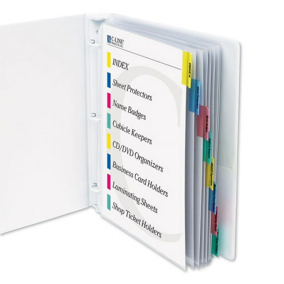 C-Line Sheet Protectors with Index Tabs, Assorted Color Tabs, 2", 11 x 8.5, 8/Set, Each