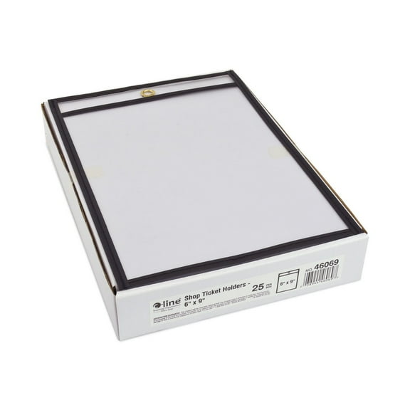 C-Line Shop Ticket Holders, Stitched, Both Sides Clear, 50", 6 x 9, 25/BX