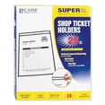 CLine Shop Ticket Holders, Stitched, Both Sides Clear, 50", 8 1/2 x 11