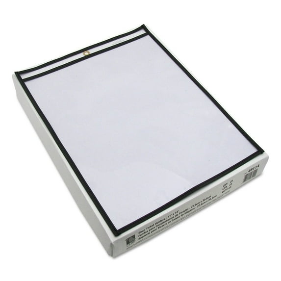 C-Line Shop Ticket Holders, Stitched, Both Sides Clear, 75", 11 x 14, 25/BX
