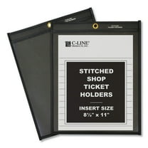 C-Line Shop Ticket Holders, Stitched, One Side Clear, 50", 8 1/2 x 11, 25/BX