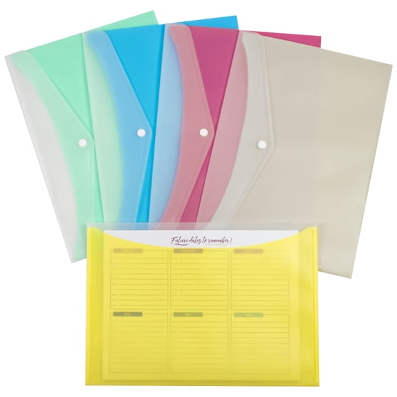 C-Line Snap 'N Go Reusable Envelopes, Assorted Colors, Set of 24