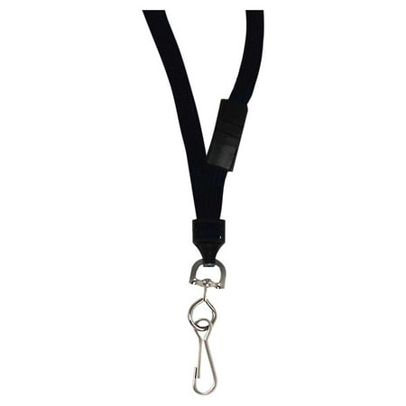C-Line Standard Lanyard with Swivel Hook, Black, Pack of 12