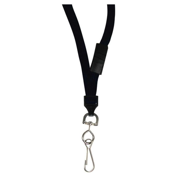 c-line breakaway neck lanyard with swivel hook, black, 36 inches long, 12 per pack (89511)
