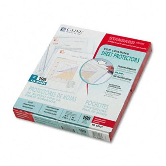 C-Line Top-Load Polypropylene Sheet Protectors Std Gauge Letter Clear 100/bx