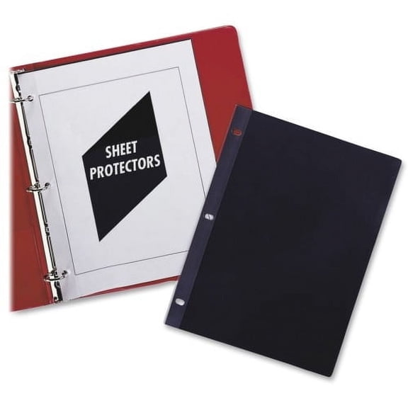 C-Line Traditional Polypropylene Sheet Protector, Heavyweight, 11 x 8 1/2, 50/BX 2 Sheet Capacity - Letter 8.50" x 11" - Rectangular - 3 x Holes - Polypropylene - 50 / Box - Clear, Black