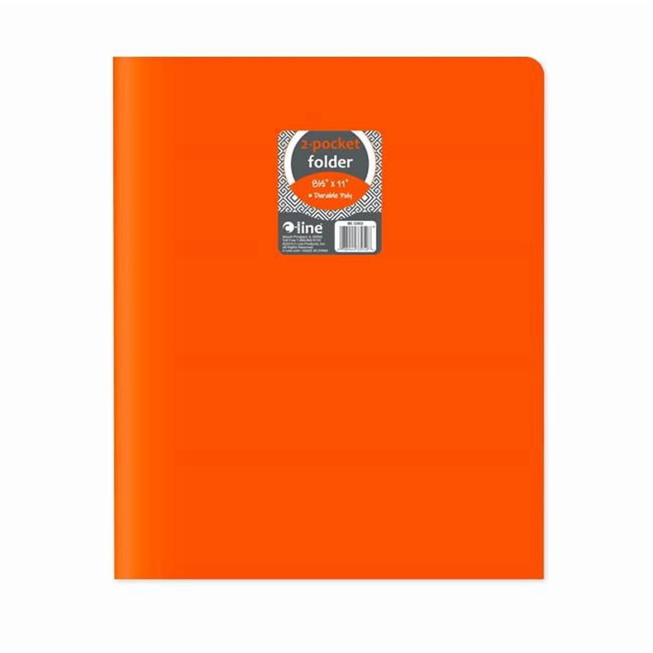 Two-Pocket Heavyweight Poly Portfolio Folder, Orange (Set of 25 Folders)