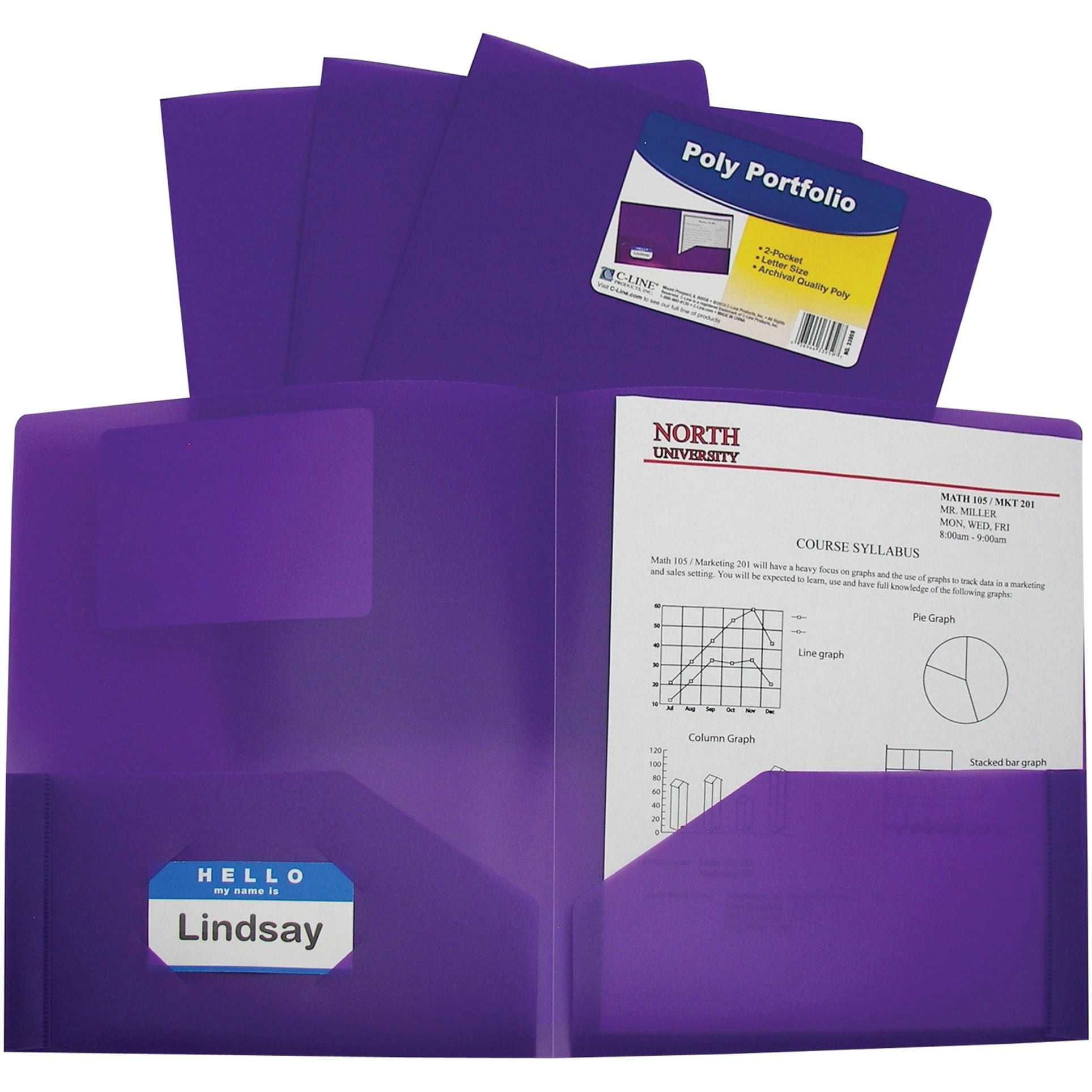 C-Line Two-Pocket Heavyweight Poly Portfolio Folder