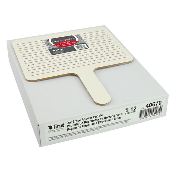 C-Line Two-Sided Dry Erase Answer Paddles, Set of 12