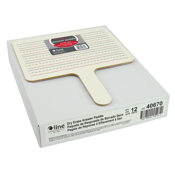 C-Line Two-Sided Dry Erase Answer Paddles, Set of 12