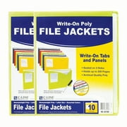 C-Line Write-On Poly File Jackets, Assorted Colors, 11" x 8-1/2", 10 Per Pack, 2 Packs