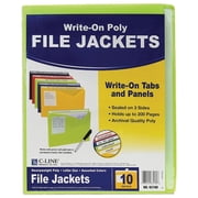 C-Line Write-On Poly File Jackets, Letter Size, Assorted Colors, Pack of 10