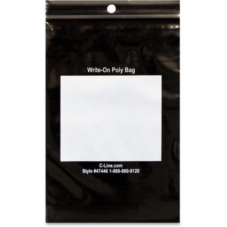 C-Line Write-On Reclosable Bags 4" Width x 6" Length - Black - 1000/Box - Tool, Accessories