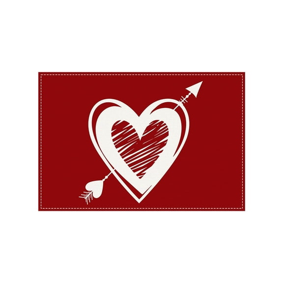 C Linen Placemat With Letter Print For Dining Table Party And Holiday Insulated Table Setting Decor 11.81X17.72 Inch