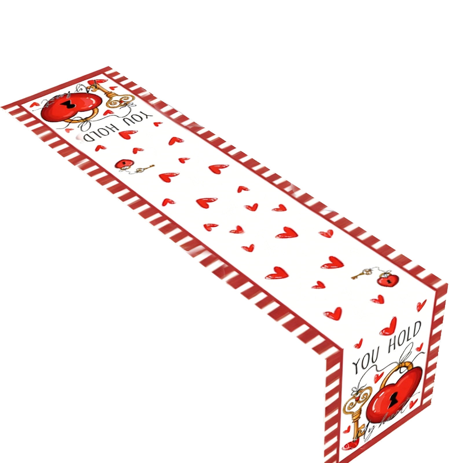 C Linen Table Runner 11.81X70.87 In Red Heart Design Washable For Table ...