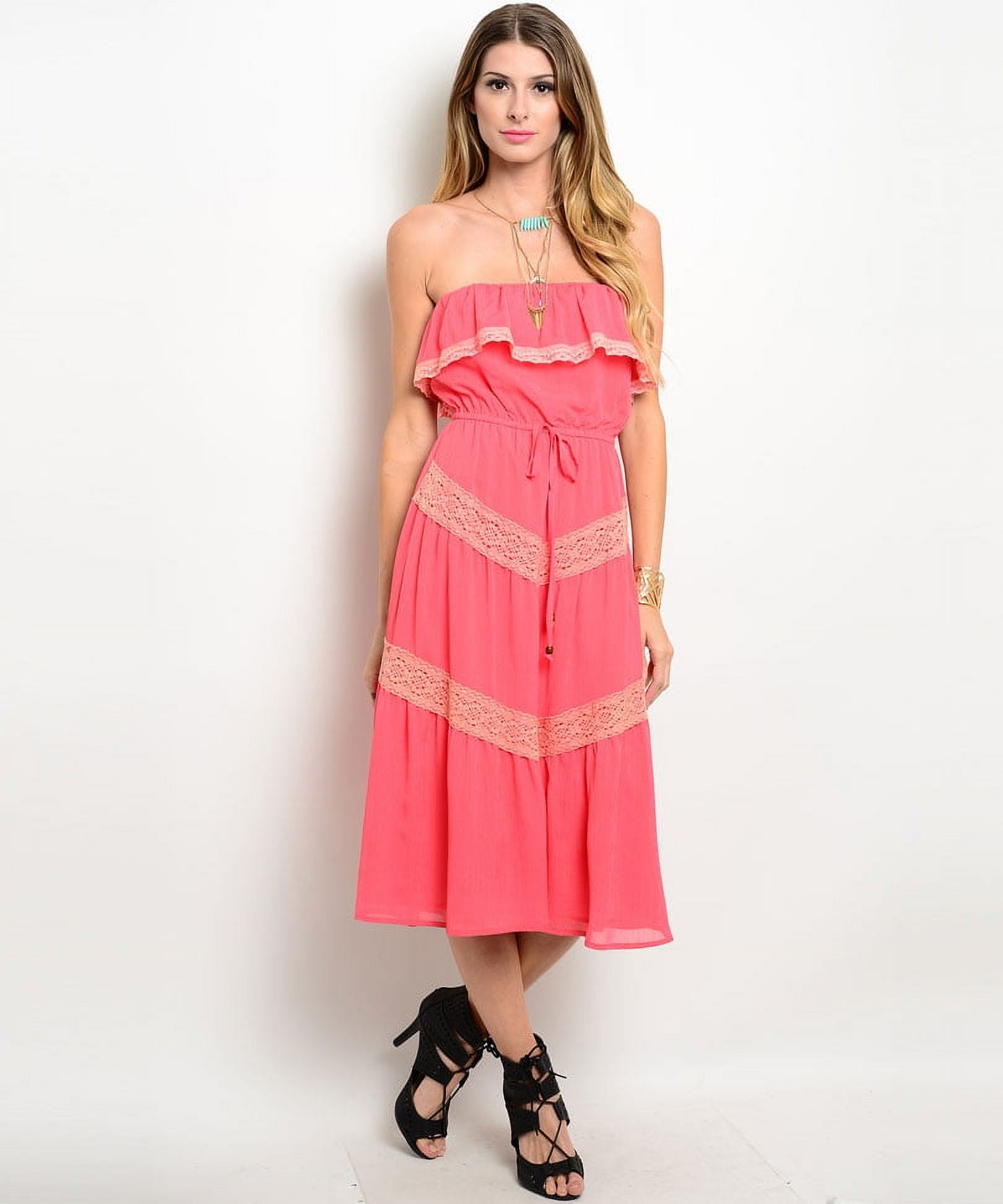 C Luce Womens Strapless Woven Dress Small