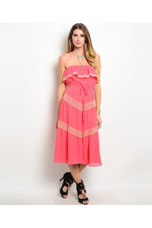 Womens Strapless Woven Dress Small