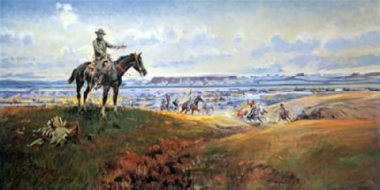C M Russell And His Friends Canvas Art - Charles M Russell (10 x 20)