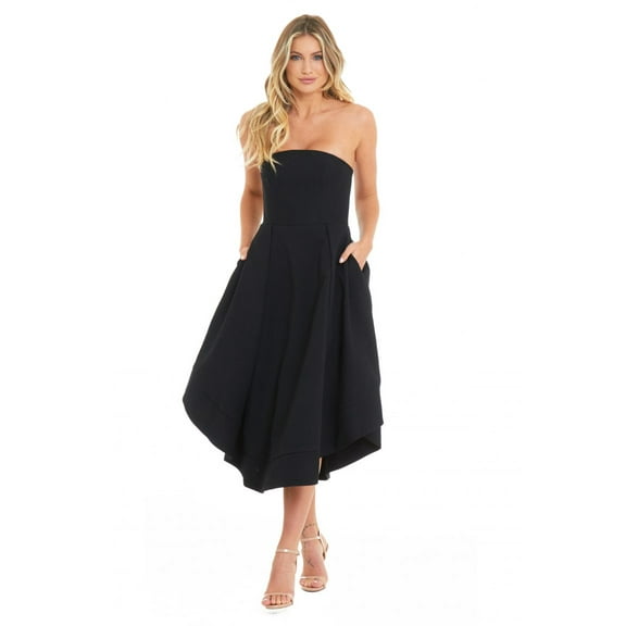 C/MEO Collective BLACK Women's Making Waves Strapless Dress US XS