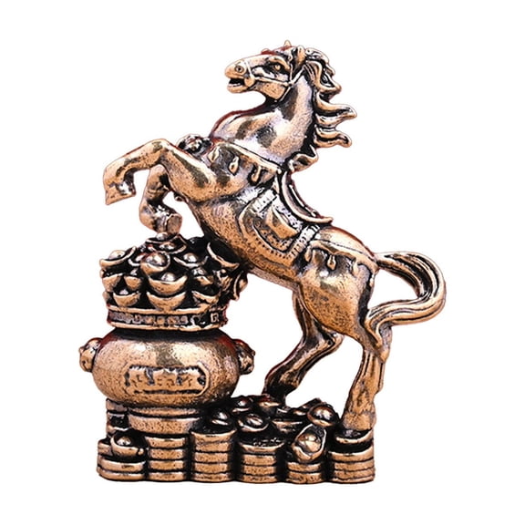 C Miniature Retro Copper Horse Figurine, Artistic Design, Perfect For Collectors And As Gift For Horse Lovers