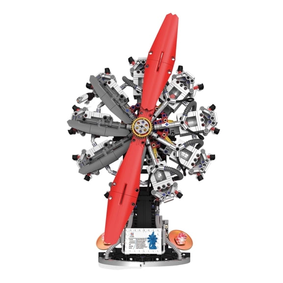C Model Mechanical Power Assembly Kit With Bluetooth Remote Control Motorized Building Blocks And Led Lighting For Automotive Engine Aviation Turbine And Mechanical Windmill Models 9.8X7.9
