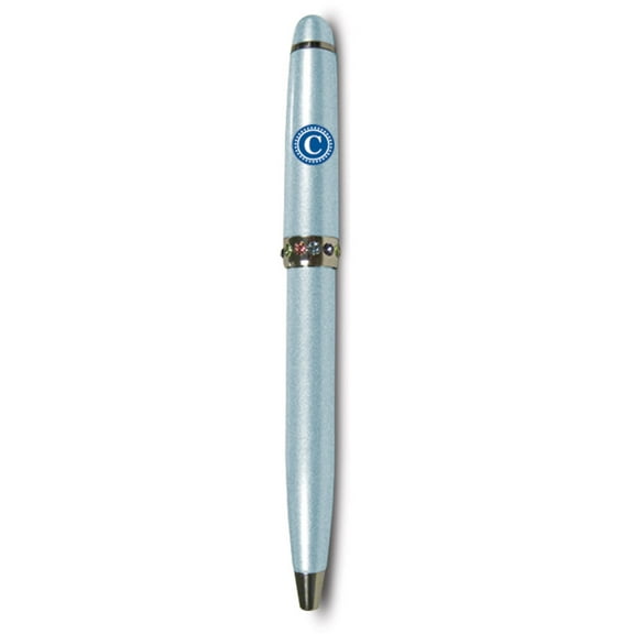 Pavilion Gift Company - "C" Monogrammed Blue Pen - 4.25" with Colored Gems