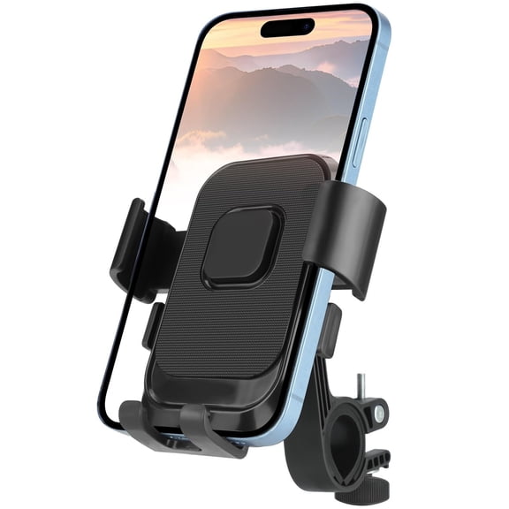 C Motorcycle Phone Mount, 1s Auto Lock Bike Phone Holder, Bicycle Handlebar Cell Phone Mount 360 Degree Rotatable for Mountain Bike ATV Electric Scooter