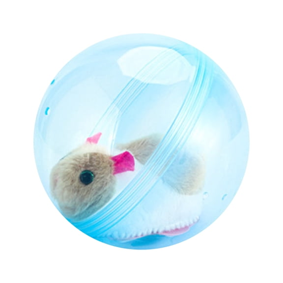 C Motorized Rolling Ball Toy With Stuffed Animal Inside Transparent Sphere For Babies Kids And Cats 360 Rotation Auto Direction Change Crawling Exercise Pet Play